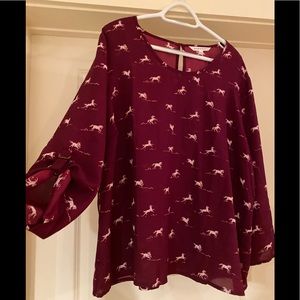 Downeast Horses Blouse xxl Cuffed sleeves